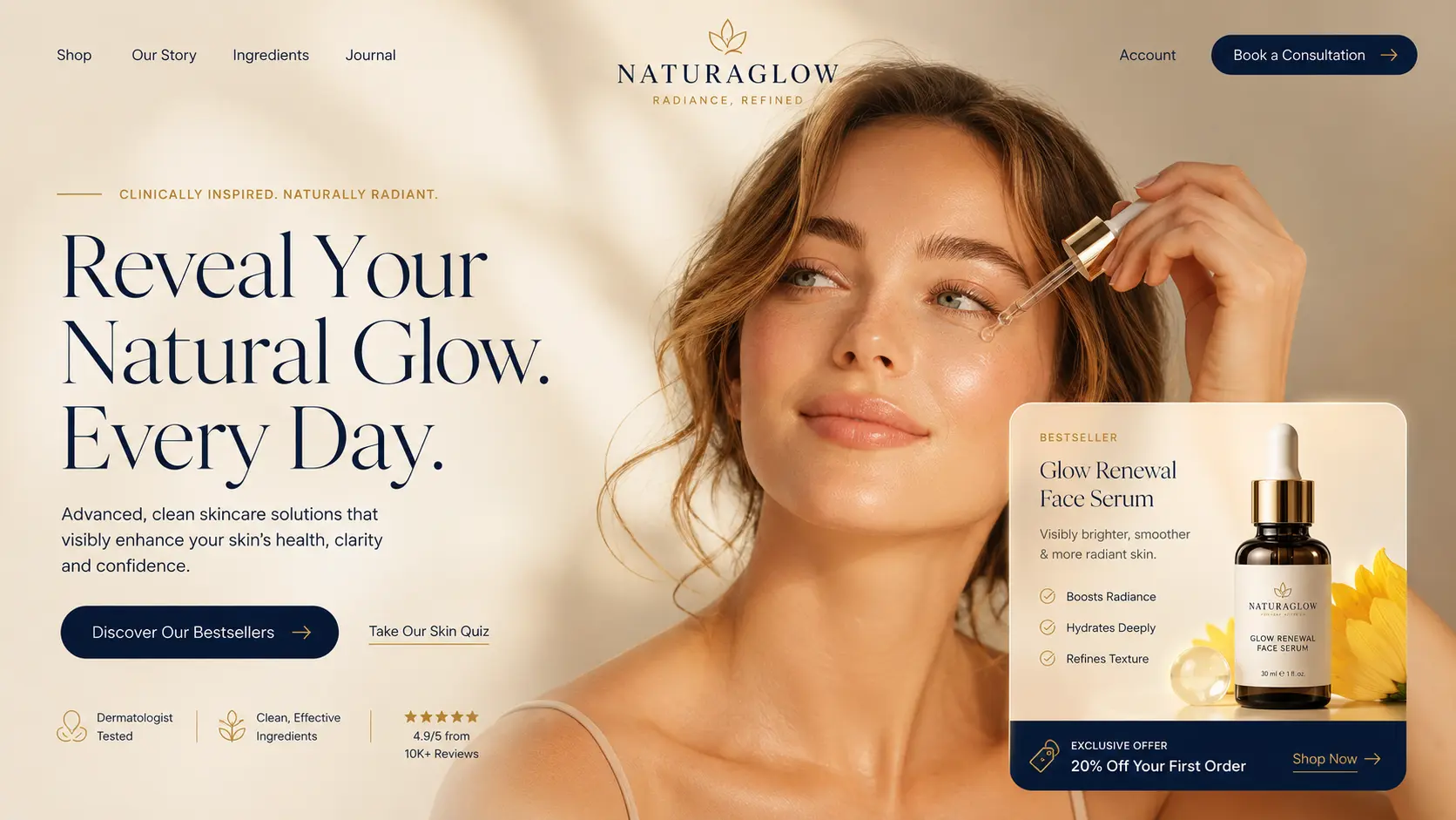 Millennium Aesthetic Clinic — luxury clinic hero concept