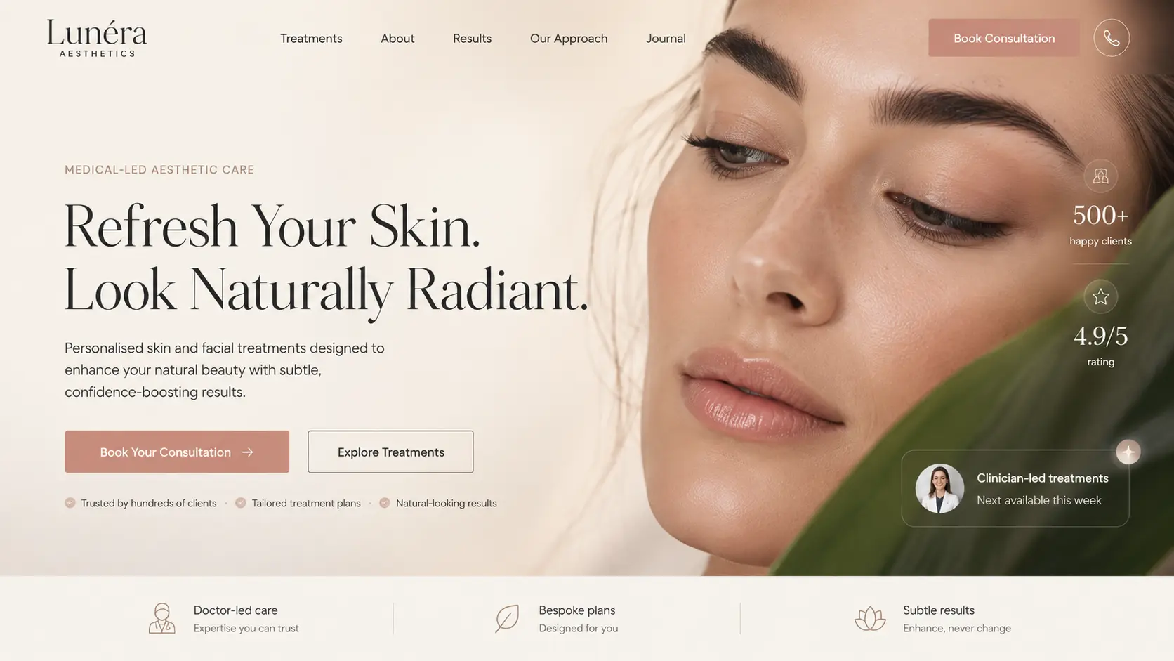 NaturaGlow — natural glow skincare hero concept