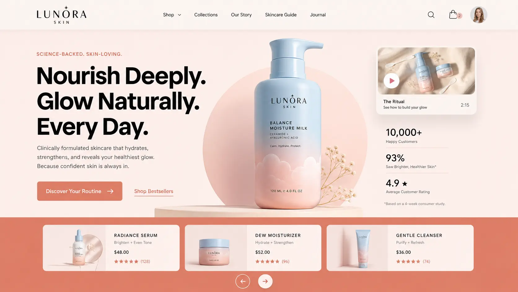 Calmica Aesthetic Clinic — look refreshed hero concept